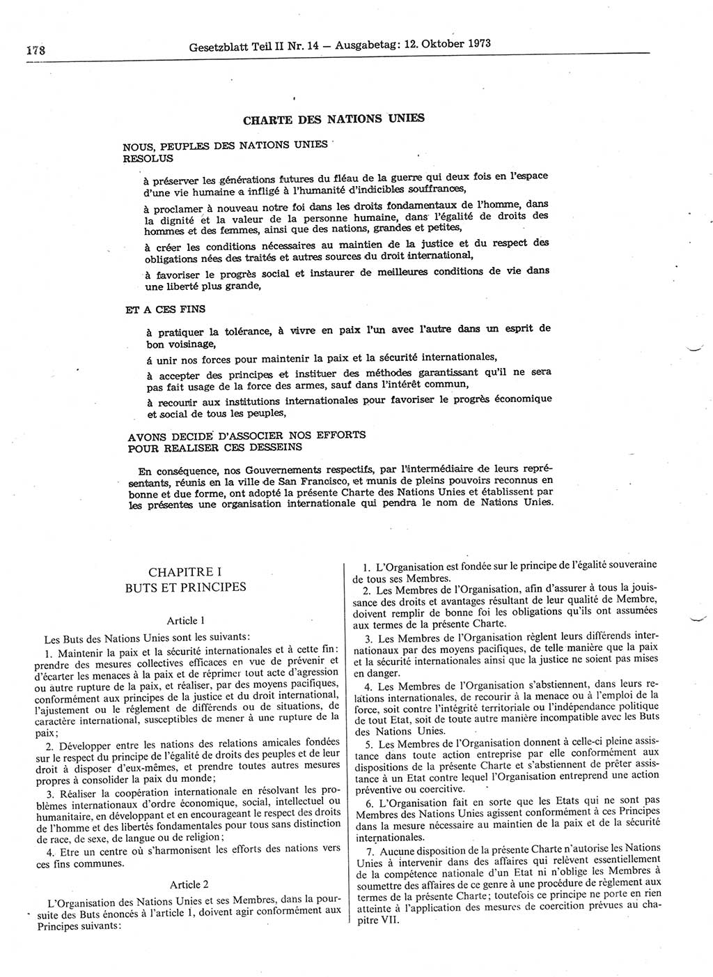 Gesetzblatt (GBl.) der Deutschen Demokratischen Republik (DDR) Teil ⅠⅠ 1973, Seite 178 (GBl. DDR ⅠⅠ 1973, S. 178)