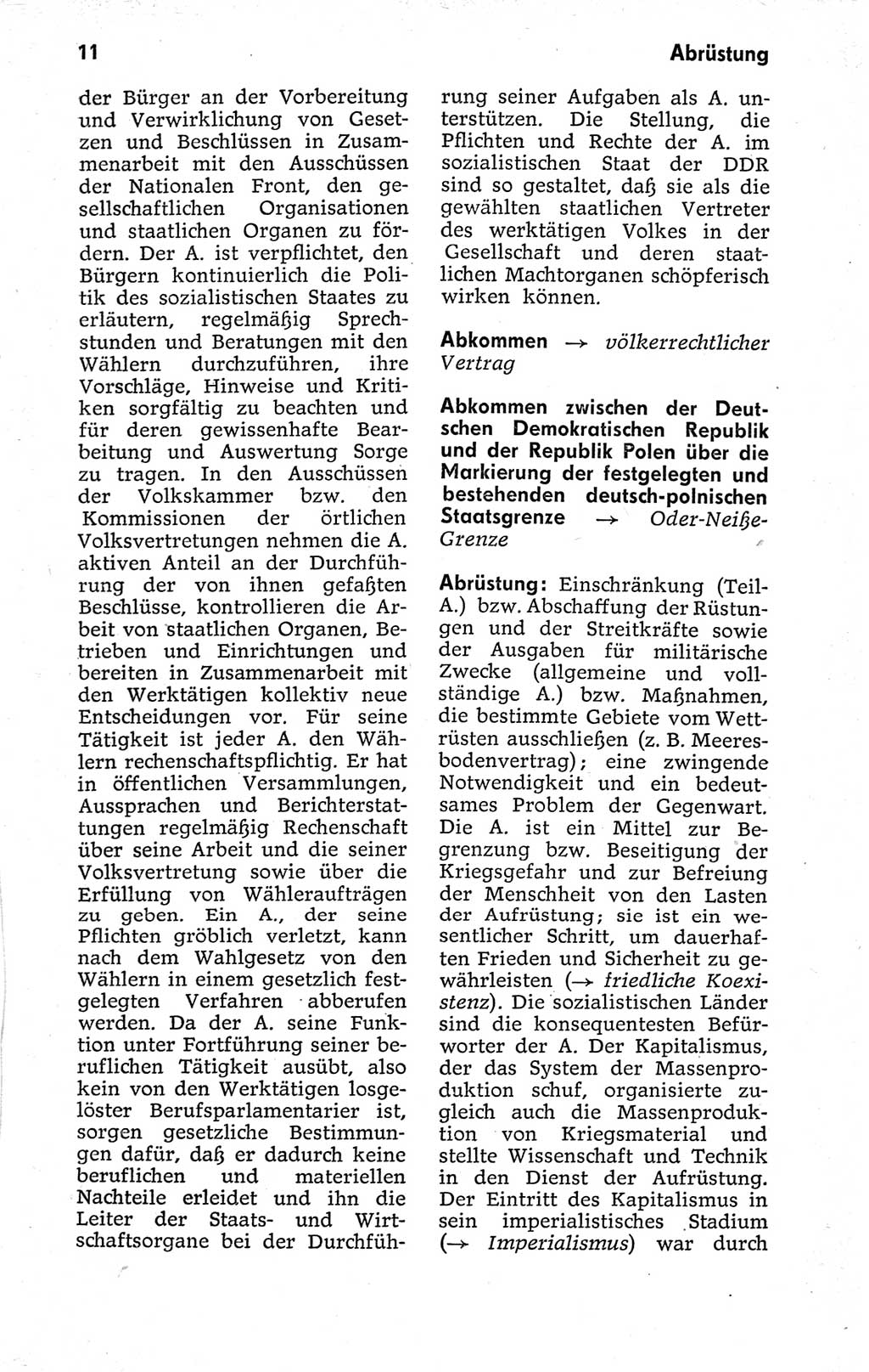 Kleines politisches Wörterbuch [Deutsche Demokratische Republik (DDR)] 1973, Seite 11 (Kl. pol. Wb. DDR 1973, S. 11)