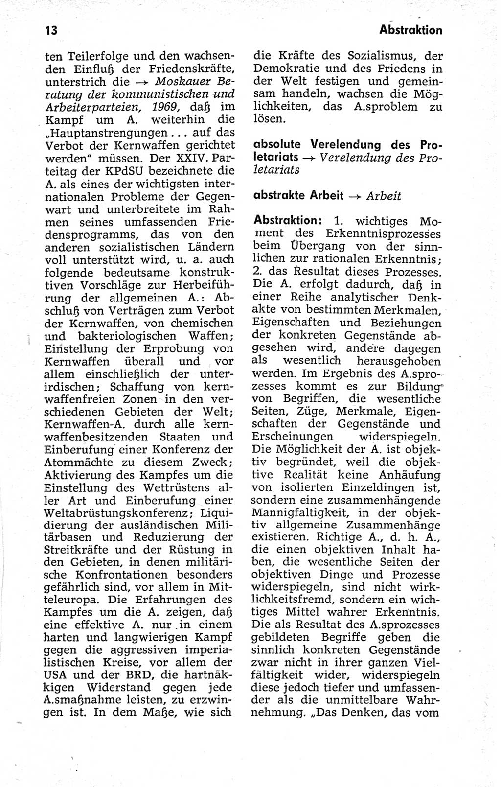 Kleines politisches Wörterbuch [Deutsche Demokratische Republik (DDR)] 1973, Seite 13 (Kl. pol. Wb. DDR 1973, S. 13)