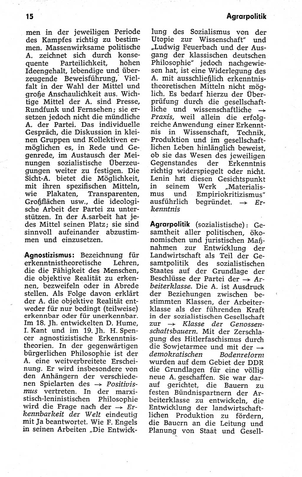 Kleines politisches Wörterbuch [Deutsche Demokratische Republik (DDR)] 1973, Seite 15 (Kl. pol. Wb. DDR 1973, S. 15)