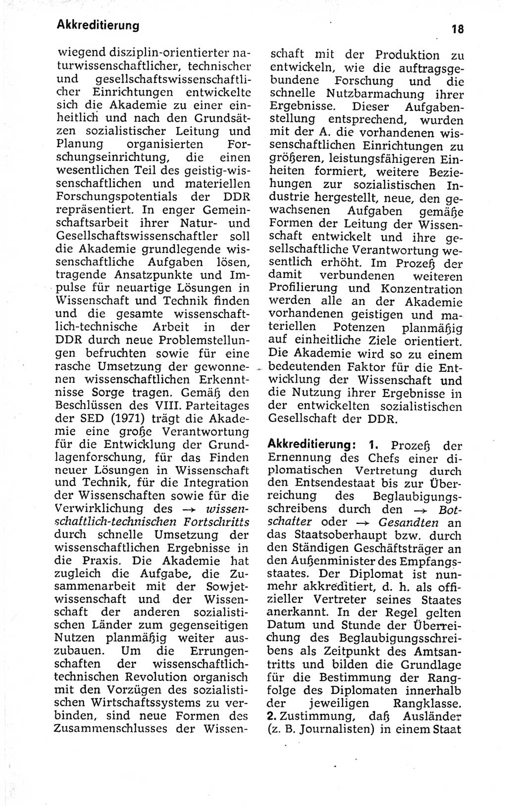 Kleines politisches Wörterbuch [Deutsche Demokratische Republik (DDR)] 1973, Seite 18 (Kl. pol. Wb. DDR 1973, S. 18)