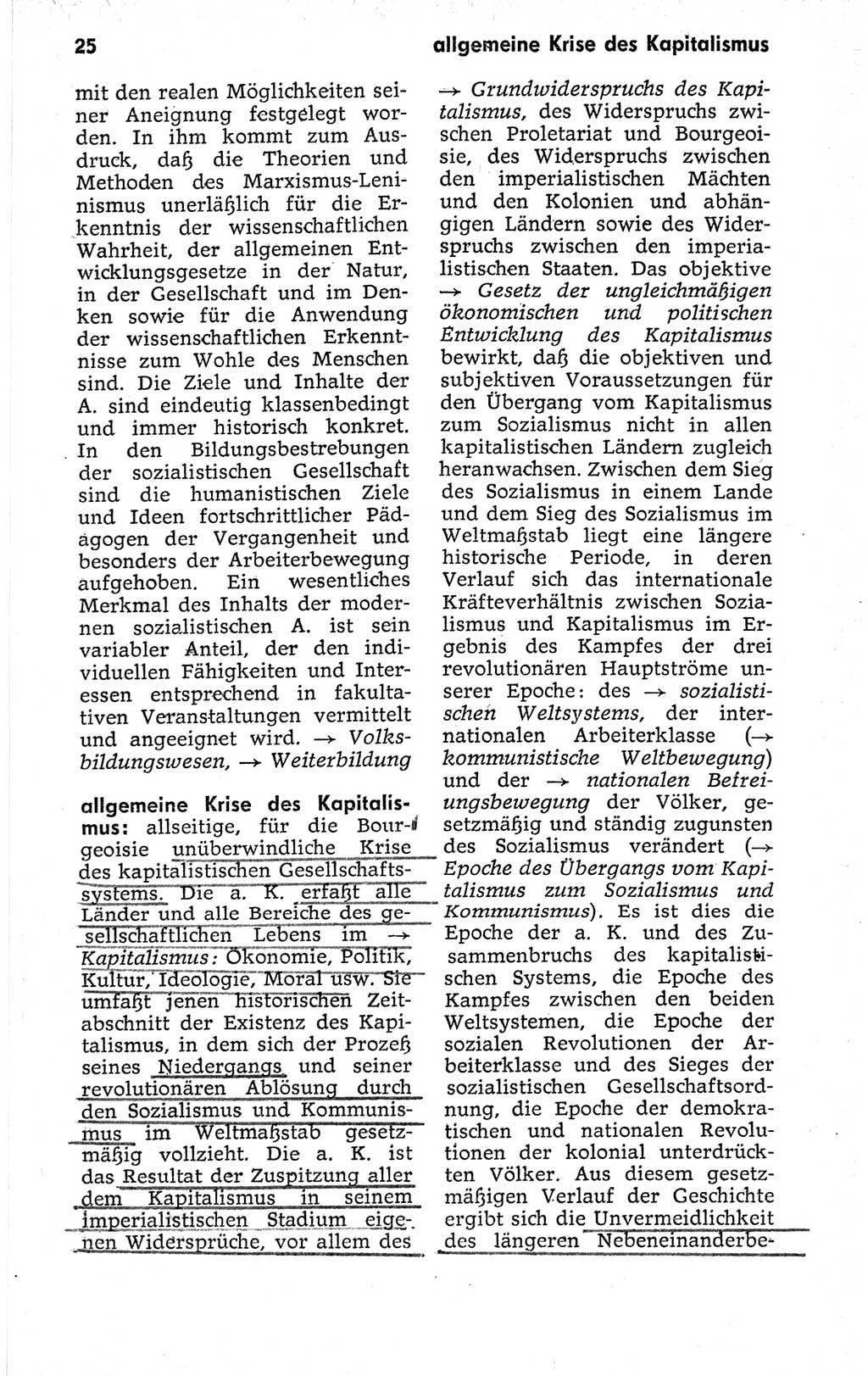 Kleines politisches Wörterbuch [Deutsche Demokratische Republik (DDR)] 1973, Seite 25 (Kl. pol. Wb. DDR 1973, S. 25)