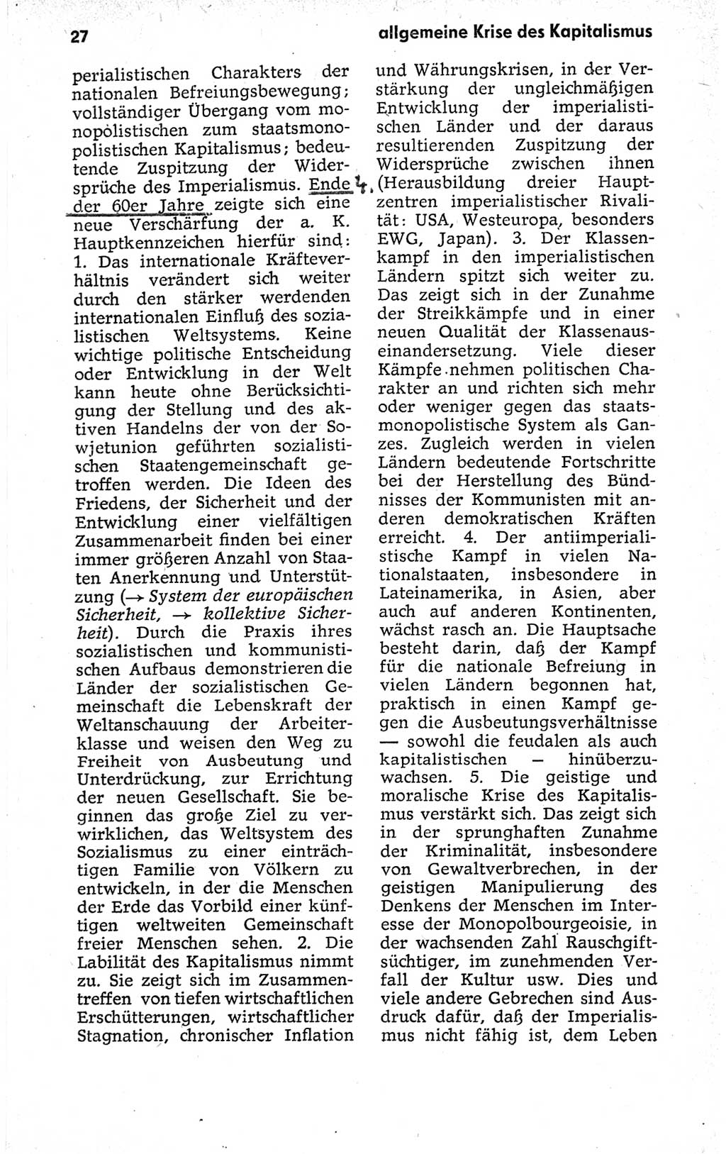 Kleines politisches Wörterbuch [Deutsche Demokratische Republik (DDR)] 1973, Seite 27 (Kl. pol. Wb. DDR 1973, S. 27)