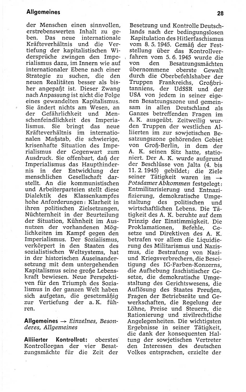 Kleines politisches Wörterbuch [Deutsche Demokratische Republik (DDR)] 1973, Seite 28 (Kl. pol. Wb. DDR 1973, S. 28)