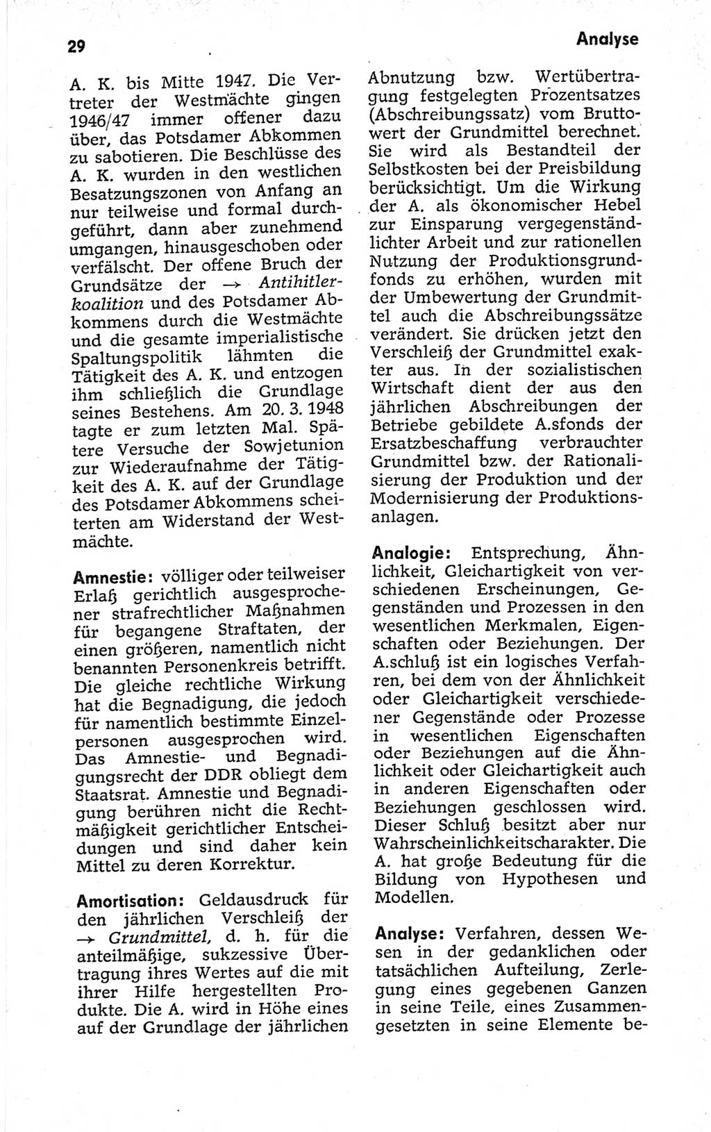 Kleines politisches Wörterbuch [Deutsche Demokratische Republik (DDR)] 1973, Seite 29 (Kl. pol. Wb. DDR 1973, S. 29)