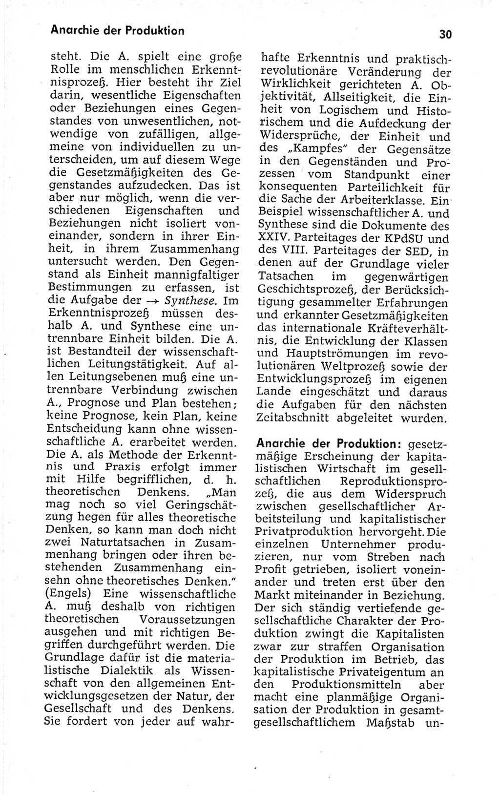 Kleines politisches Wörterbuch [Deutsche Demokratische Republik (DDR)] 1973, Seite 30 (Kl. pol. Wb. DDR 1973, S. 30)