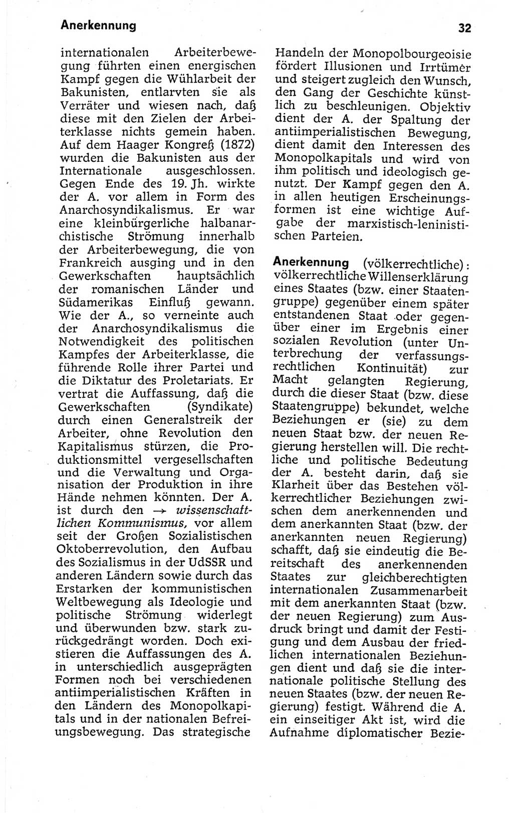 Kleines politisches Wörterbuch [Deutsche Demokratische Republik (DDR)] 1973, Seite 32 (Kl. pol. Wb. DDR 1973, S. 32)