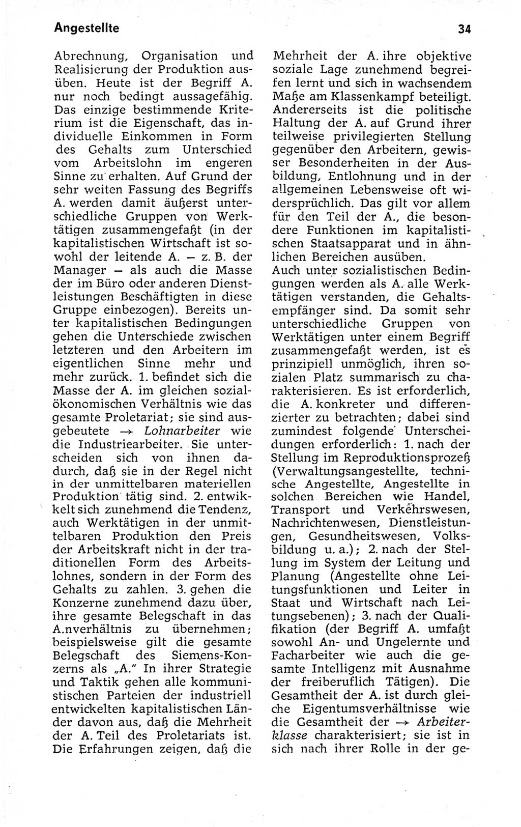 Kleines politisches Wörterbuch [Deutsche Demokratische Republik (DDR)] 1973, Seite 34 (Kl. pol. Wb. DDR 1973, S. 34)