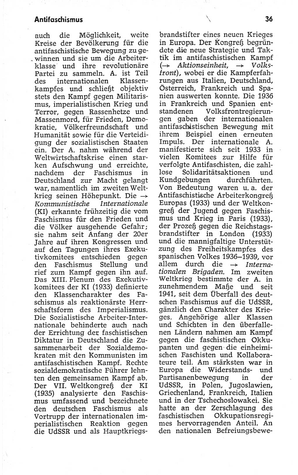 Kleines politisches Wörterbuch [Deutsche Demokratische Republik (DDR)] 1973, Seite 36 (Kl. pol. Wb. DDR 1973, S. 36)