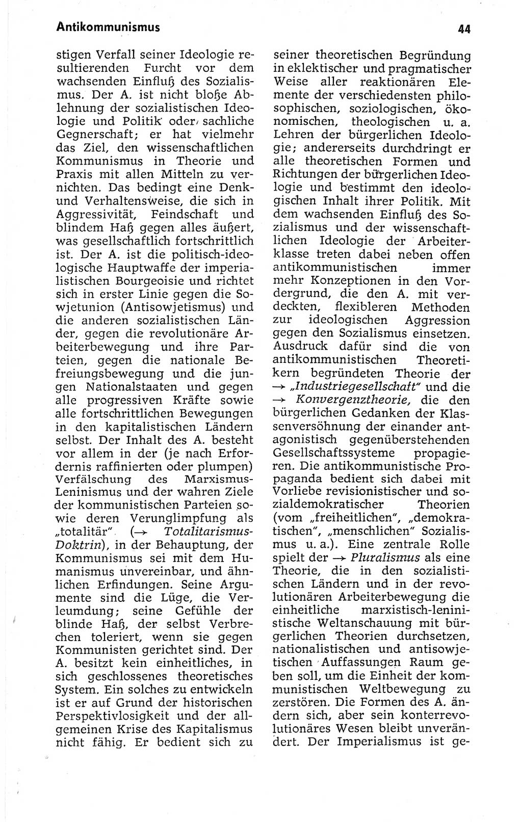 Kleines politisches Wörterbuch [Deutsche Demokratische Republik (DDR)] 1973, Seite 44 (Kl. pol. Wb. DDR 1973, S. 44)