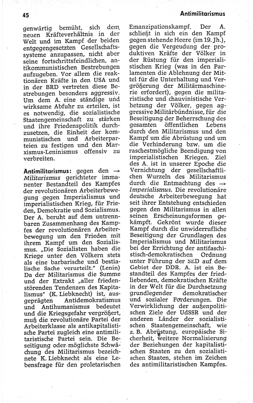 Kleines politisches Wörterbuch [Deutsche Demokratische Republik (DDR)] 1973, Seite 45 (Kl. pol. Wb. DDR 1973, S. 45)