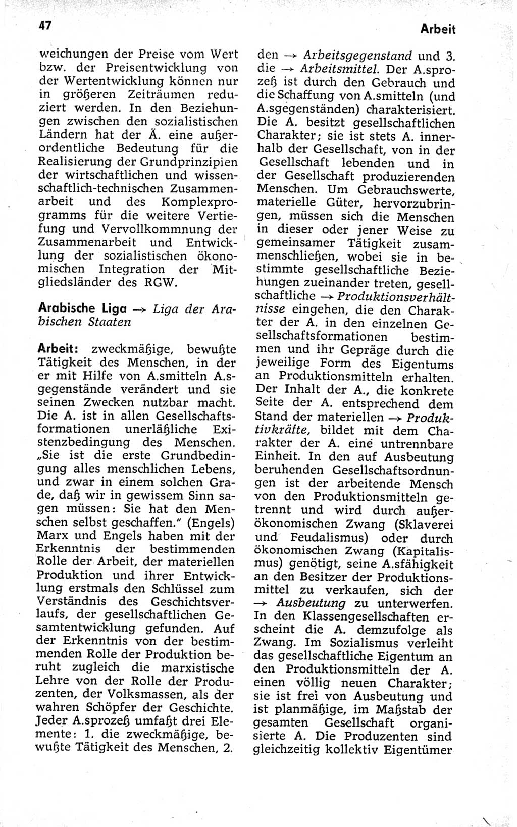 Kleines politisches Wörterbuch [Deutsche Demokratische Republik (DDR)] 1973, Seite 47 (Kl. pol. Wb. DDR 1973, S. 47)