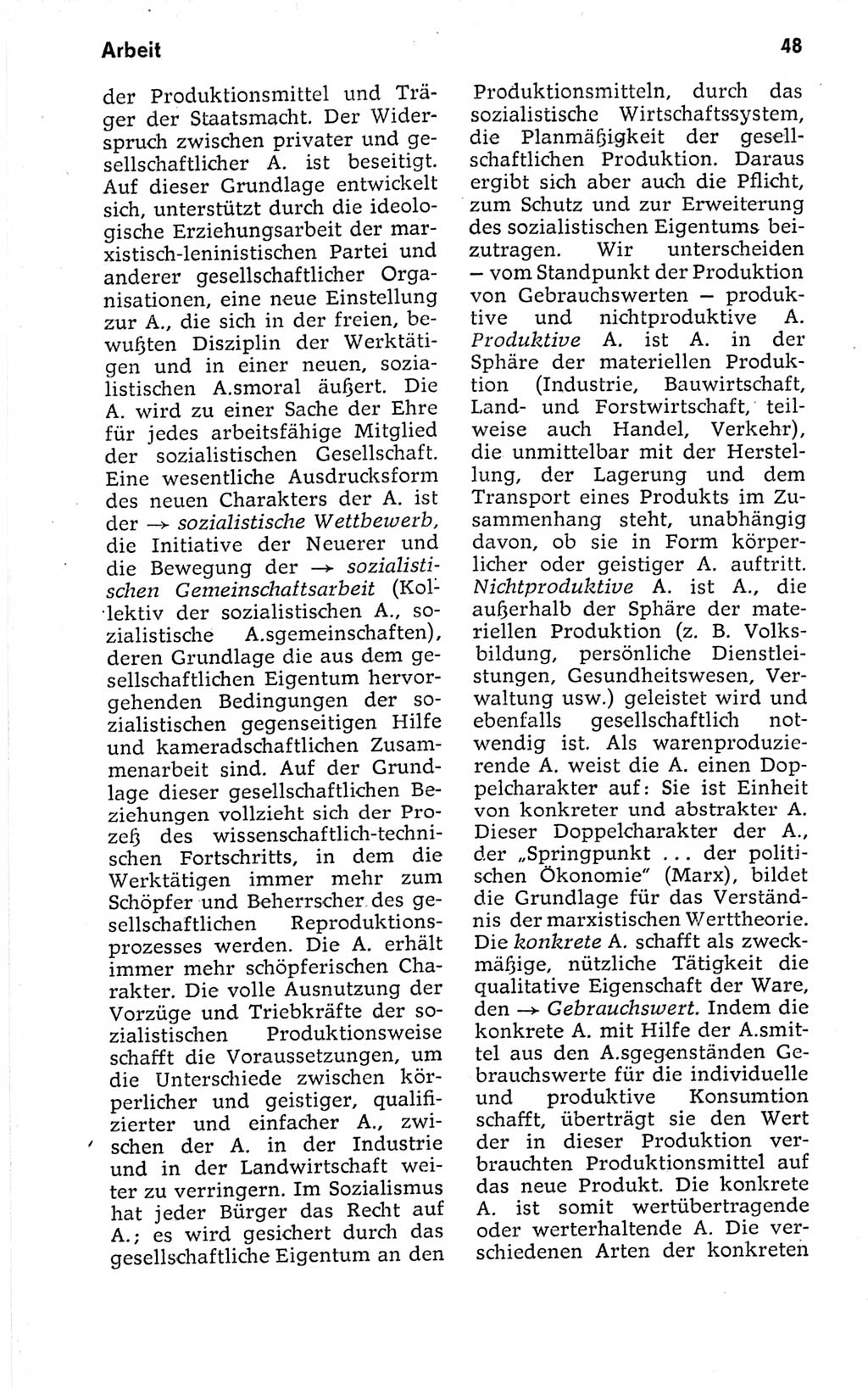 Kleines politisches Wörterbuch [Deutsche Demokratische Republik (DDR)] 1973, Seite 48 (Kl. pol. Wb. DDR 1973, S. 48)