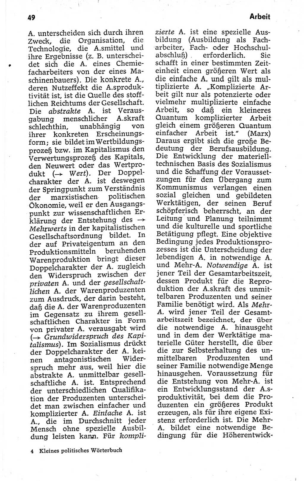 Kleines politisches Wörterbuch [Deutsche Demokratische Republik (DDR)] 1973, Seite 49 (Kl. pol. Wb. DDR 1973, S. 49)