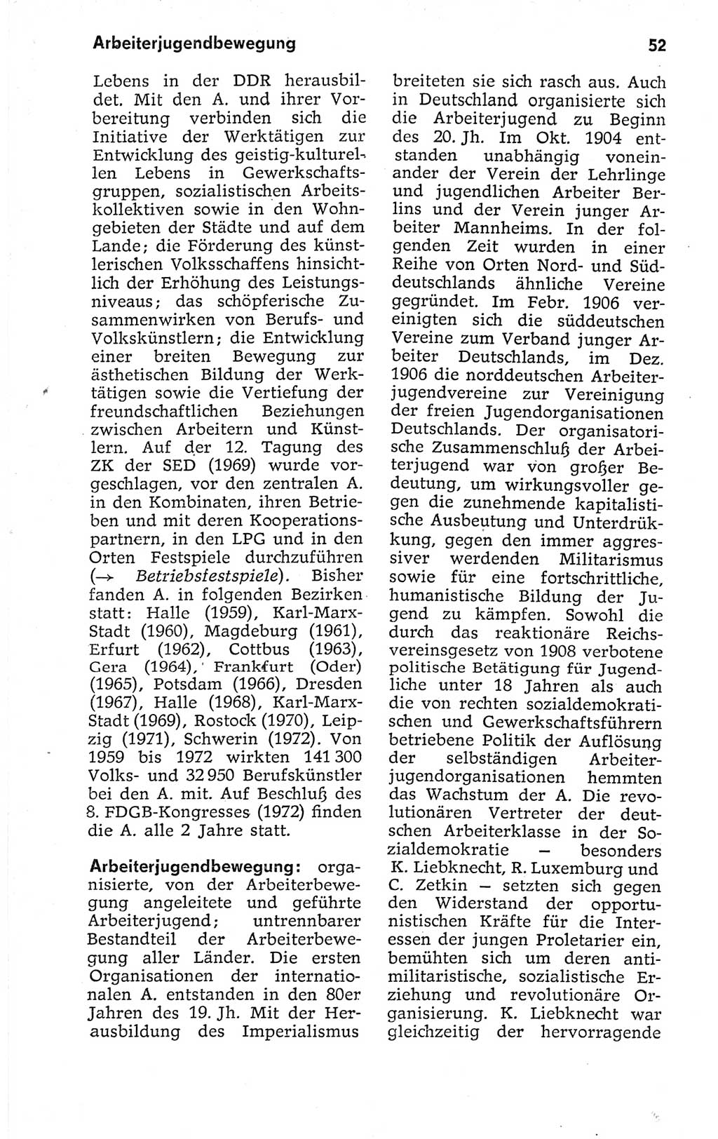 Kleines politisches Wörterbuch [Deutsche Demokratische Republik (DDR)] 1973, Seite 52 (Kl. pol. Wb. DDR 1973, S. 52)