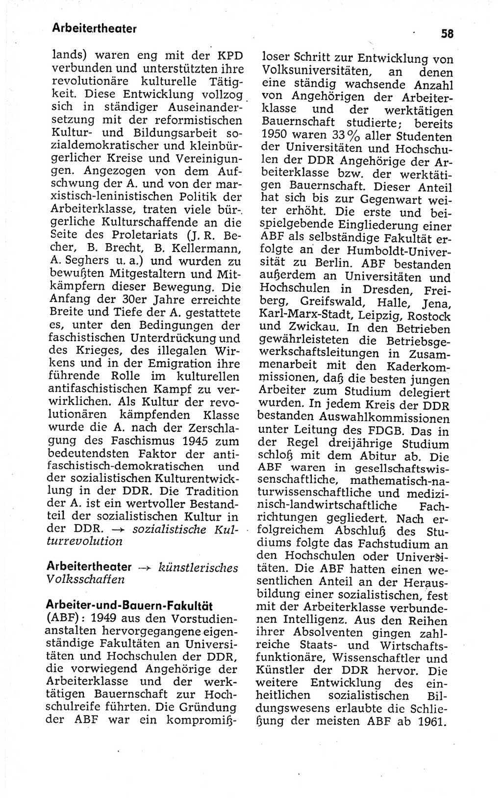Kleines politisches Wörterbuch [Deutsche Demokratische Republik (DDR)] 1973, Seite 58 (Kl. pol. Wb. DDR 1973, S. 58)
