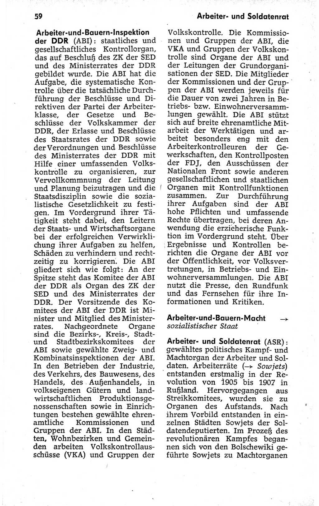 Kleines politisches Wörterbuch [Deutsche Demokratische Republik (DDR)] 1973, Seite 59 (Kl. pol. Wb. DDR 1973, S. 59)