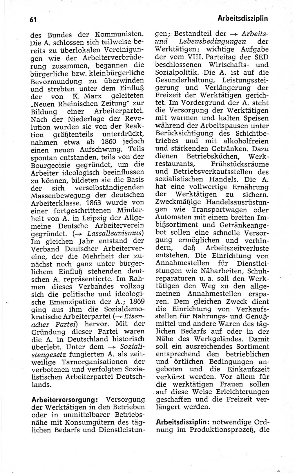 Kleines politisches Wörterbuch [Deutsche Demokratische Republik (DDR)] 1973, Seite 61 (Kl. pol. Wb. DDR 1973, S. 61)