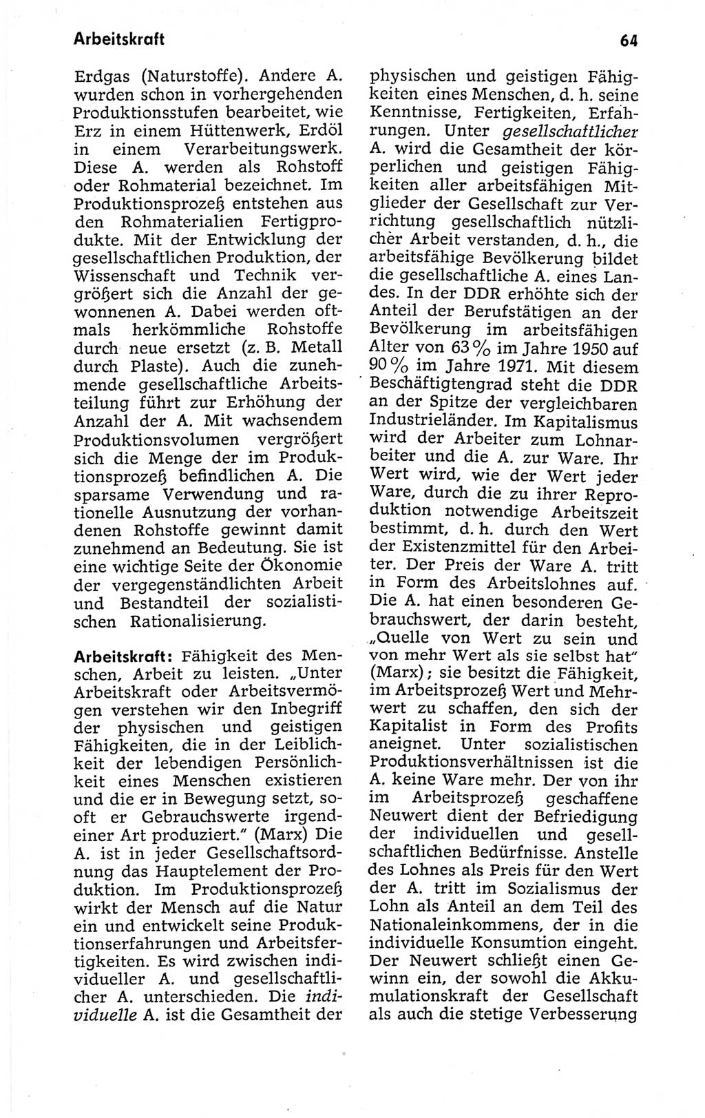 Kleines politisches Wörterbuch [Deutsche Demokratische Republik (DDR)] 1973, Seite 64 (Kl. pol. Wb. DDR 1973, S. 64)