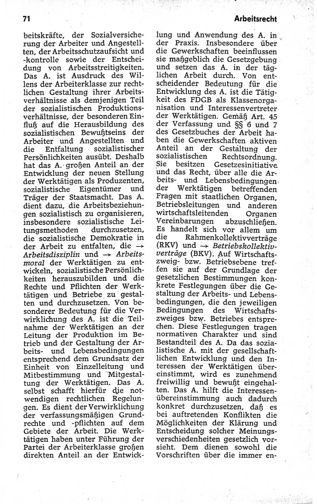 Kleines politisches Wörterbuch [Deutsche Demokratische Republik (DDR)] 1973, Seite 71 (Kl. pol. Wb. DDR 1973, S. 71)