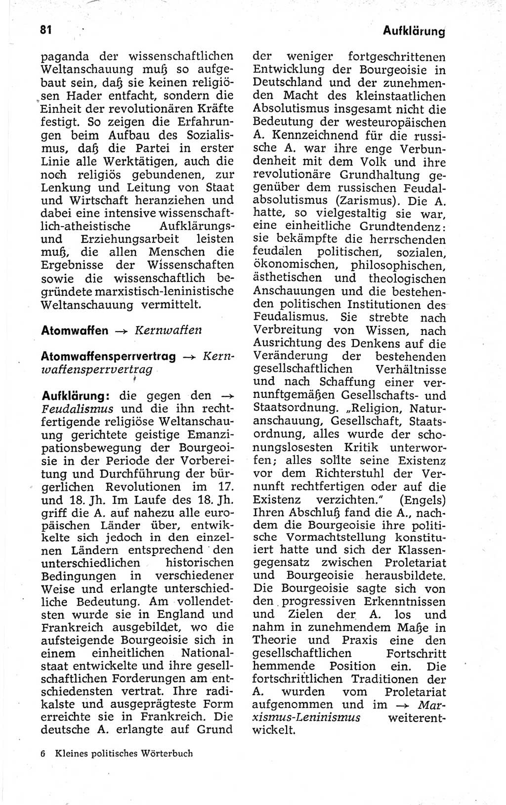 Kleines politisches Wörterbuch [Deutsche Demokratische Republik (DDR)] 1973, Seite 81 (Kl. pol. Wb. DDR 1973, S. 81)