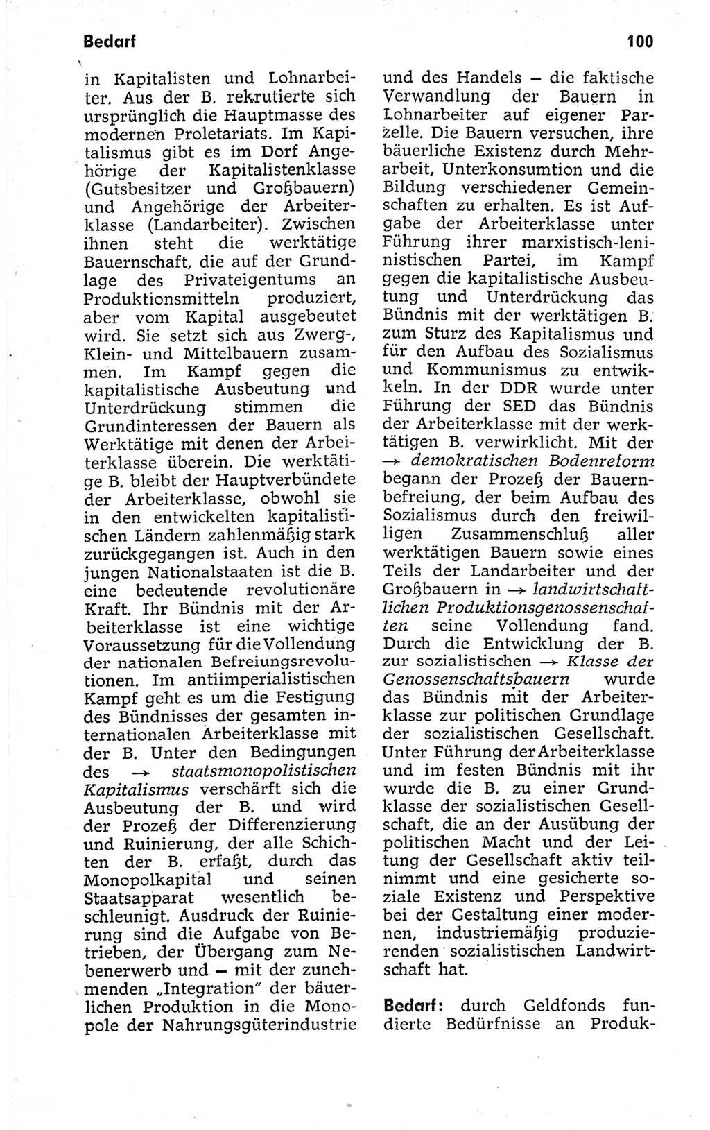 Kleines politisches Wörterbuch [Deutsche Demokratische Republik (DDR)] 1973, Seite 100 (Kl. pol. Wb. DDR 1973, S. 100)