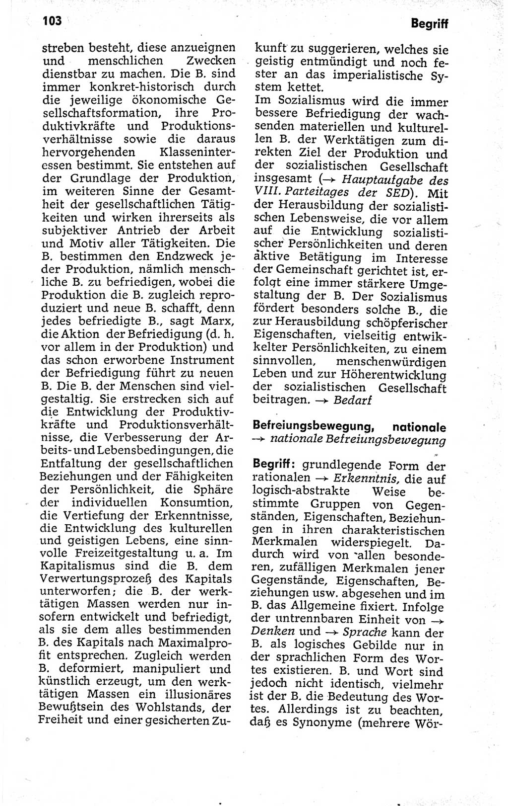 Kleines politisches Wörterbuch [Deutsche Demokratische Republik (DDR)] 1973, Seite 103 (Kl. pol. Wb. DDR 1973, S. 103)