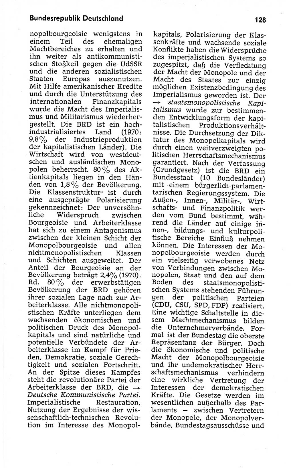 Kleines politisches Wörterbuch [Deutsche Demokratische Republik (DDR)] 1973, Seite 128 (Kl. pol. Wb. DDR 1973, S. 128)