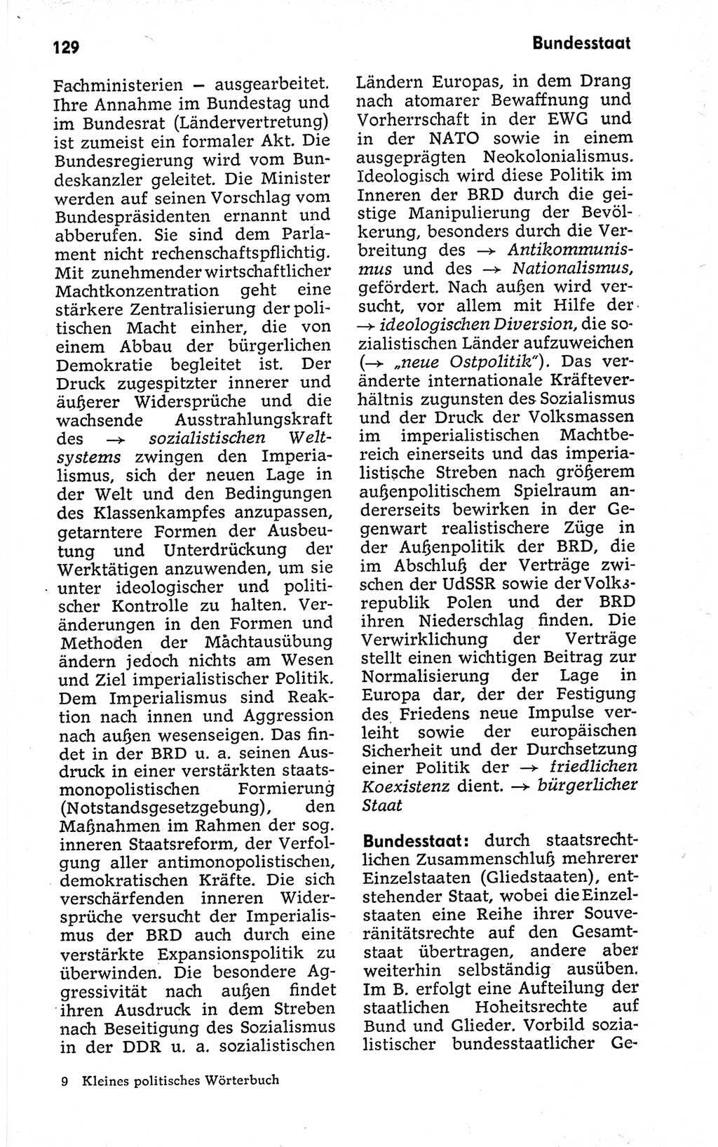 Kleines politisches Wörterbuch [Deutsche Demokratische Republik (DDR)] 1973, Seite 129 (Kl. pol. Wb. DDR 1973, S. 129)