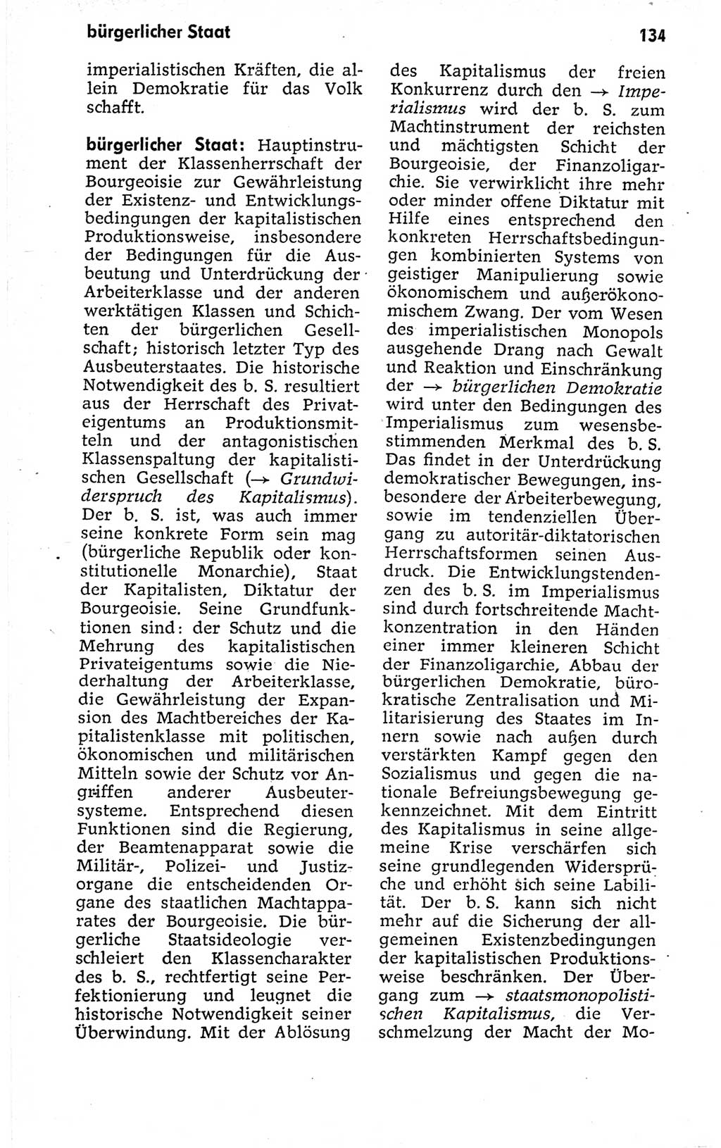 Kleines politisches Wörterbuch [Deutsche Demokratische Republik (DDR)] 1973, Seite 134 (Kl. pol. Wb. DDR 1973, S. 134)