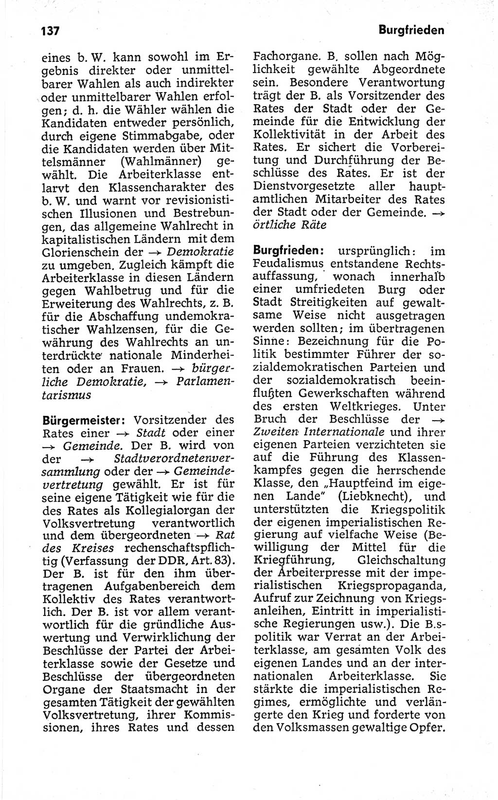 Kleines politisches Wörterbuch [Deutsche Demokratische Republik (DDR)] 1973, Seite 137 (Kl. pol. Wb. DDR 1973, S. 137)