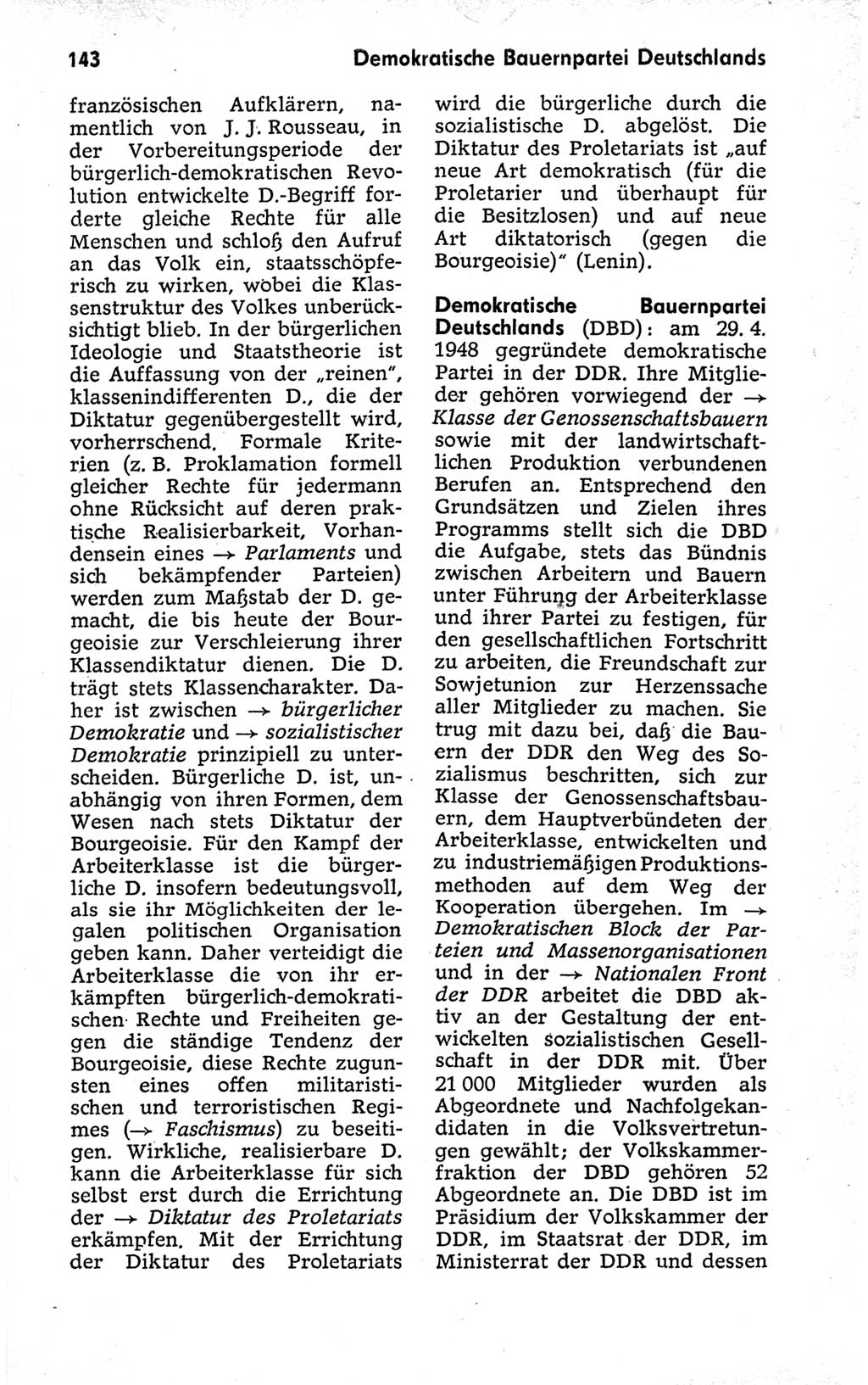 Kleines politisches Wörterbuch [Deutsche Demokratische Republik (DDR)] 1973, Seite 143 (Kl. pol. Wb. DDR 1973, S. 143)