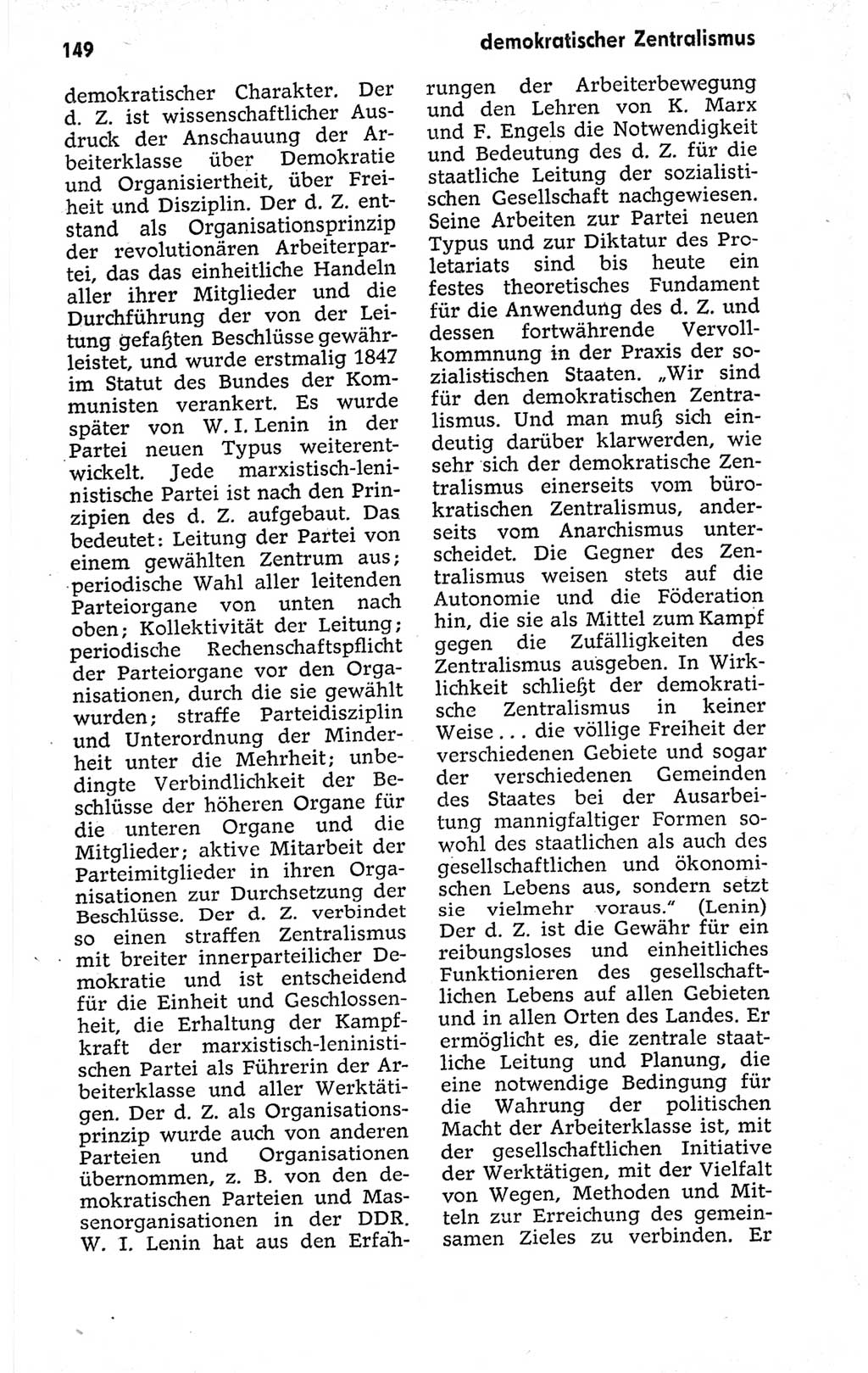 Kleines politisches Wörterbuch [Deutsche Demokratische Republik (DDR)] 1973, Seite 149 (Kl. pol. Wb. DDR 1973, S. 149)