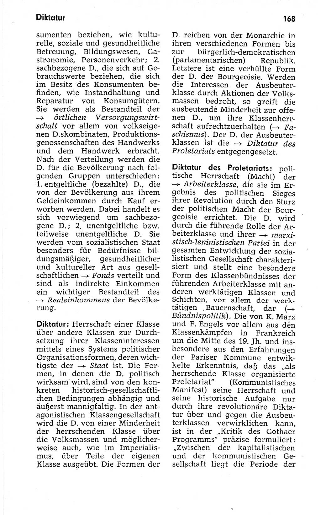 Kleines politisches Wörterbuch [Deutsche Demokratische Republik (DDR)] 1973, Seite 168 (Kl. pol. Wb. DDR 1973, S. 168)