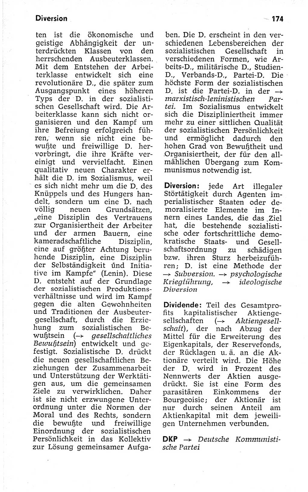 Kleines politisches Wörterbuch [Deutsche Demokratische Republik (DDR)] 1973, Seite 174 (Kl. pol. Wb. DDR 1973, S. 174)