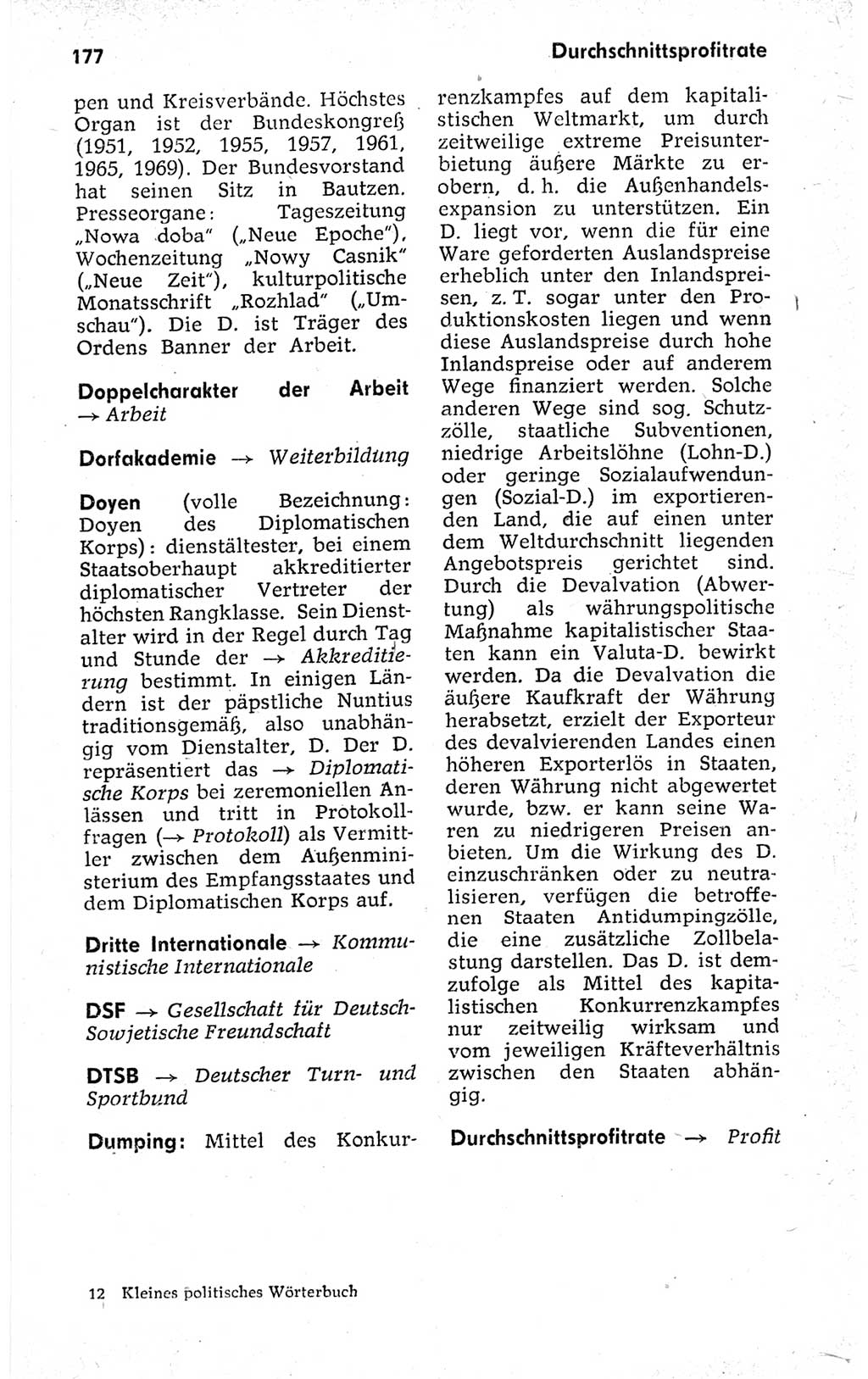 Kleines politisches Wörterbuch [Deutsche Demokratische Republik (DDR)] 1973, Seite 177 (Kl. pol. Wb. DDR 1973, S. 177)