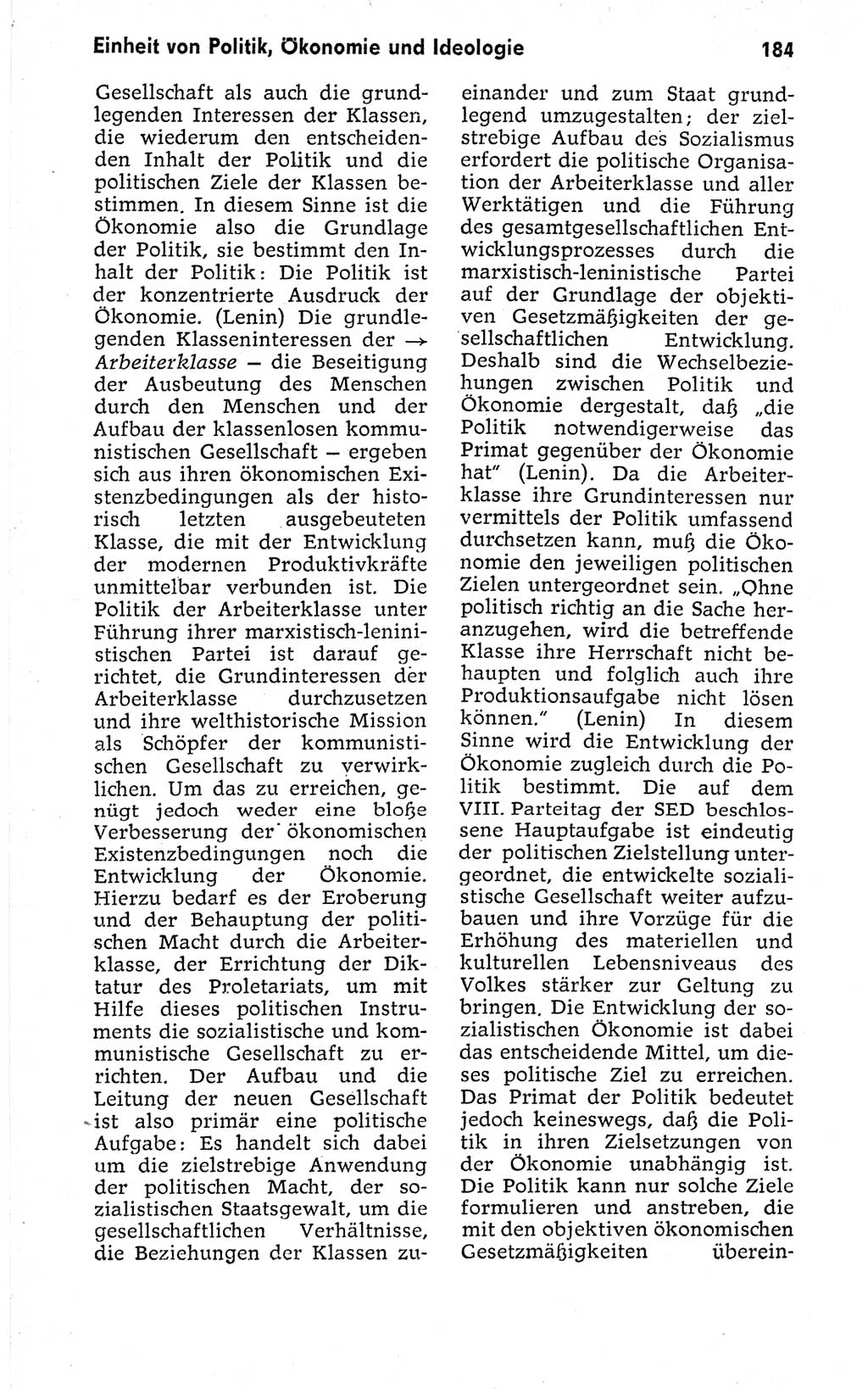 Kleines politisches Wörterbuch [Deutsche Demokratische Republik (DDR)] 1973, Seite 184 (Kl. pol. Wb. DDR 1973, S. 184)