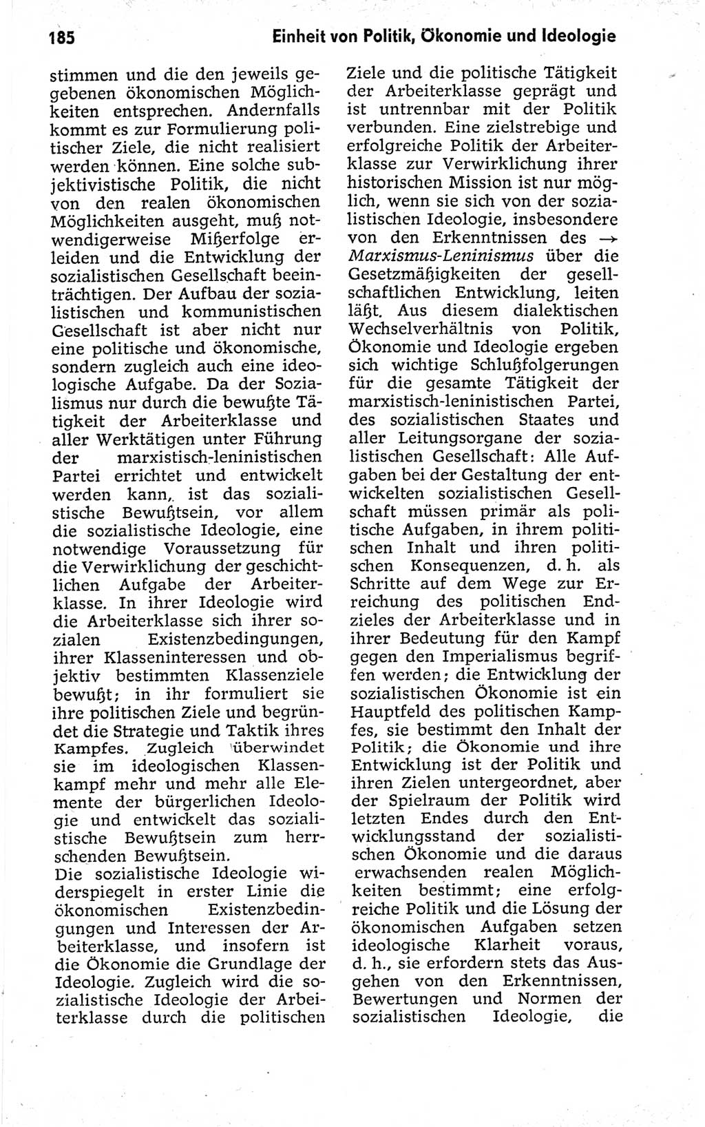 Kleines politisches Wörterbuch [Deutsche Demokratische Republik (DDR)] 1973, Seite 185 (Kl. pol. Wb. DDR 1973, S. 185)
