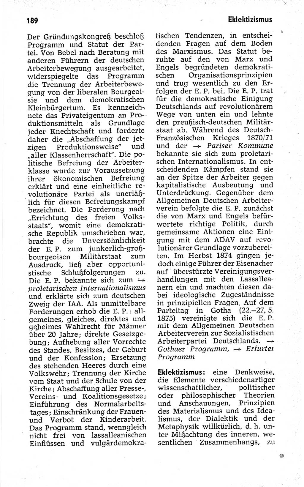 Kleines politisches Wörterbuch [Deutsche Demokratische Republik (DDR)] 1973, Seite 189 (Kl. pol. Wb. DDR 1973, S. 189)