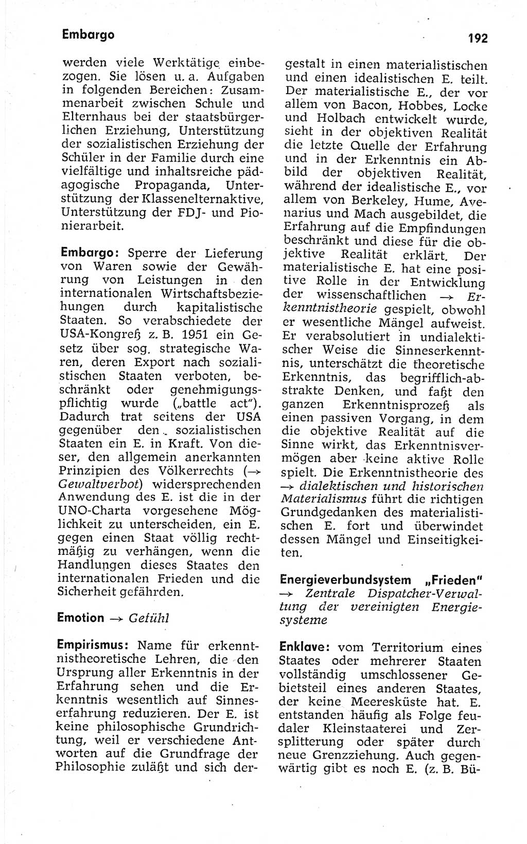 Kleines politisches Wörterbuch [Deutsche Demokratische Republik (DDR)] 1973, Seite 192 (Kl. pol. Wb. DDR 1973, S. 192)