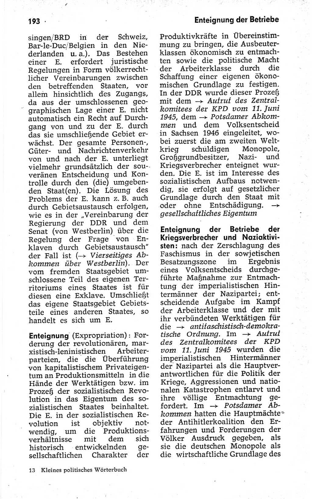 Kleines politisches Wörterbuch [Deutsche Demokratische Republik (DDR)] 1973, Seite 193 (Kl. pol. Wb. DDR 1973, S. 193)