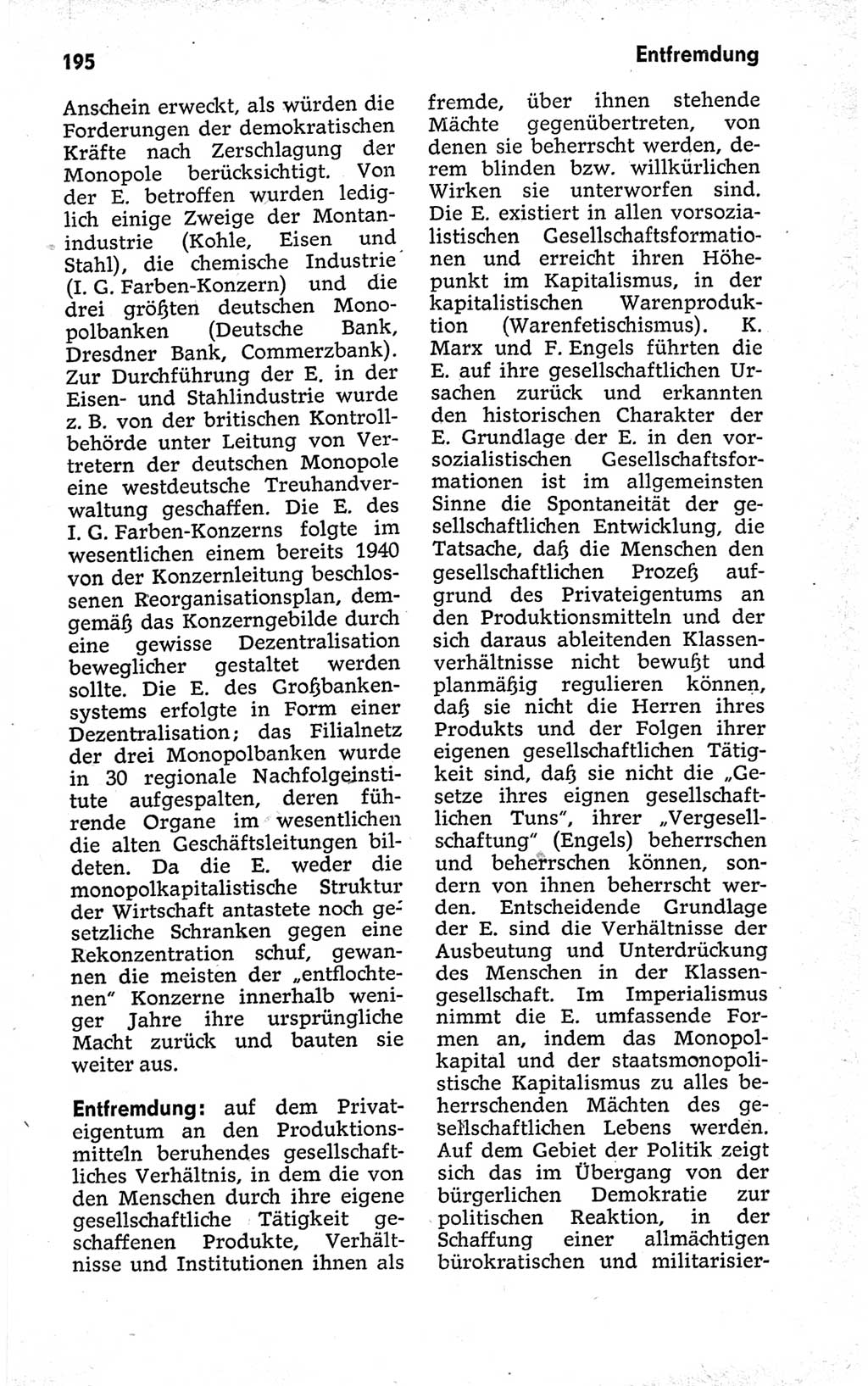 Kleines politisches Wörterbuch [Deutsche Demokratische Republik (DDR)] 1973, Seite 195 (Kl. pol. Wb. DDR 1973, S. 195)
