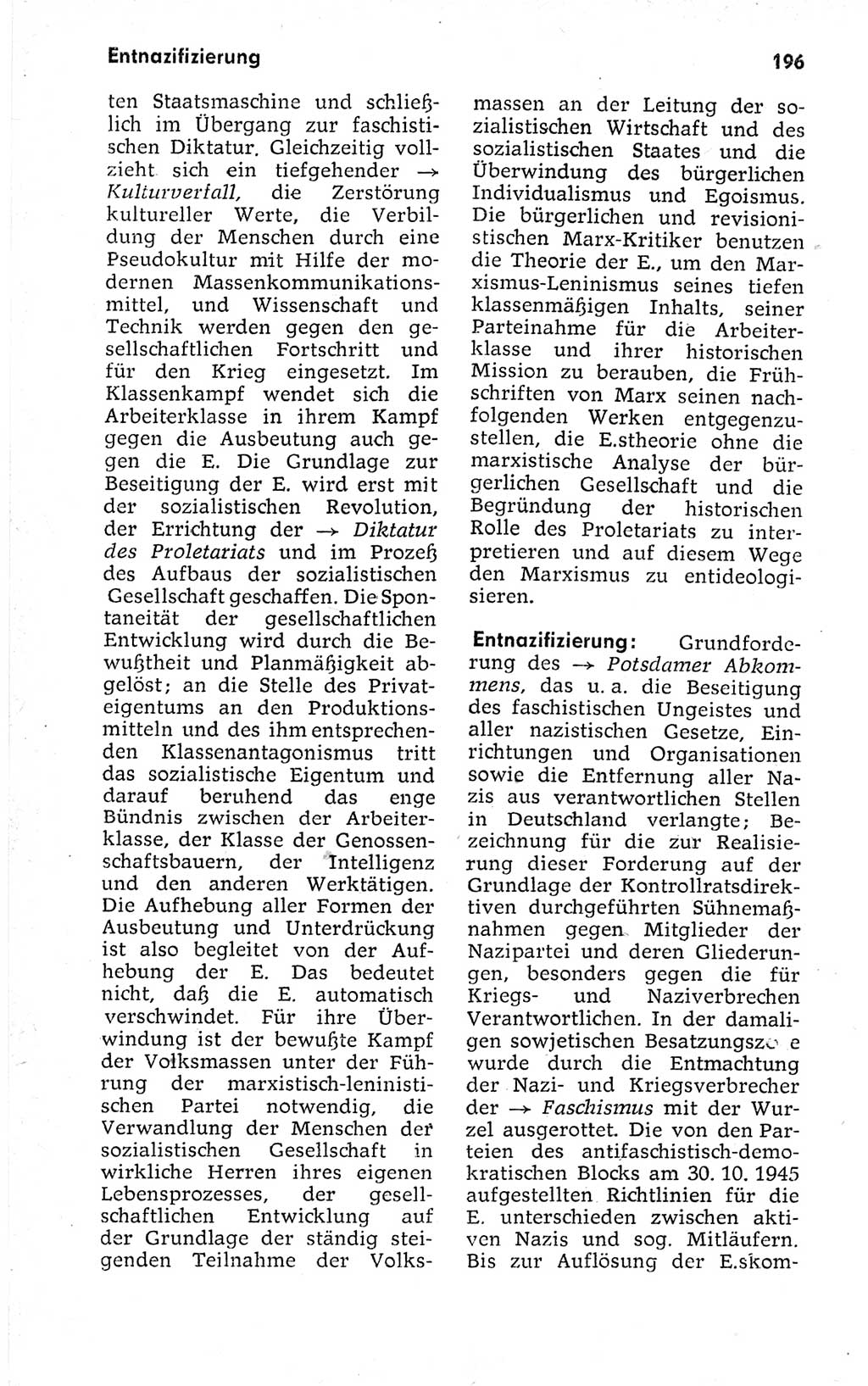 Kleines politisches Wörterbuch [Deutsche Demokratische Republik (DDR)] 1973, Seite 196 (Kl. pol. Wb. DDR 1973, S. 196)