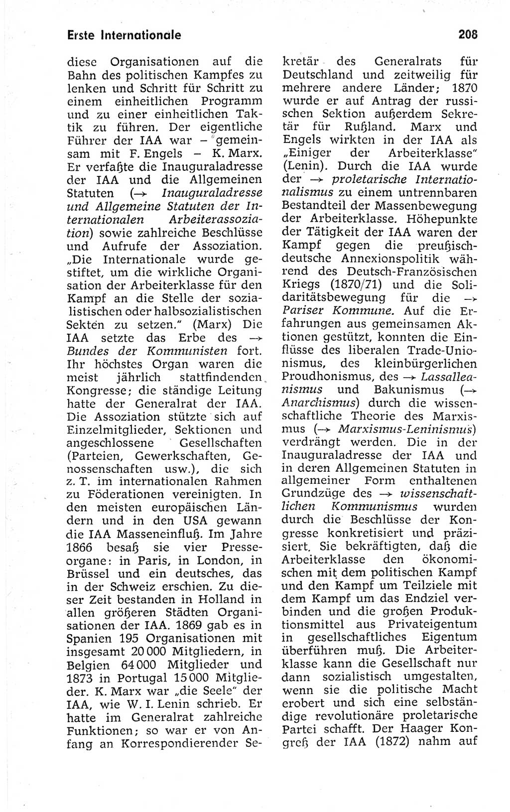 Kleines politisches Wörterbuch [Deutsche Demokratische Republik (DDR)] 1973, Seite 208 (Kl. pol. Wb. DDR 1973, S. 208)