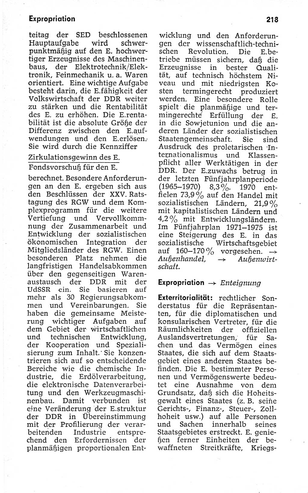 Kleines politisches Wörterbuch [Deutsche Demokratische Republik (DDR)] 1973, Seite 218 (Kl. pol. Wb. DDR 1973, S. 218)