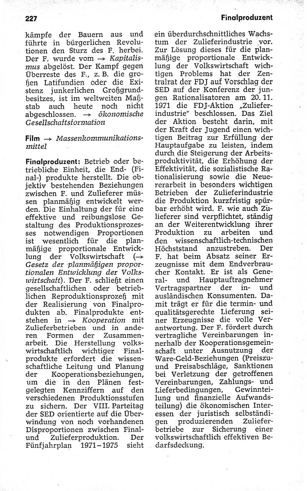 Kleines politisches Wörterbuch [Deutsche Demokratische Republik (DDR)] 1973, Seite 227 (Kl. pol. Wb. DDR 1973, S. 227)