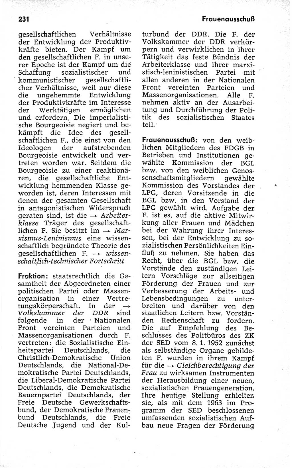 Kleines politisches Wörterbuch [Deutsche Demokratische Republik (DDR)] 1973, Seite 231 (Kl. pol. Wb. DDR 1973, S. 231)