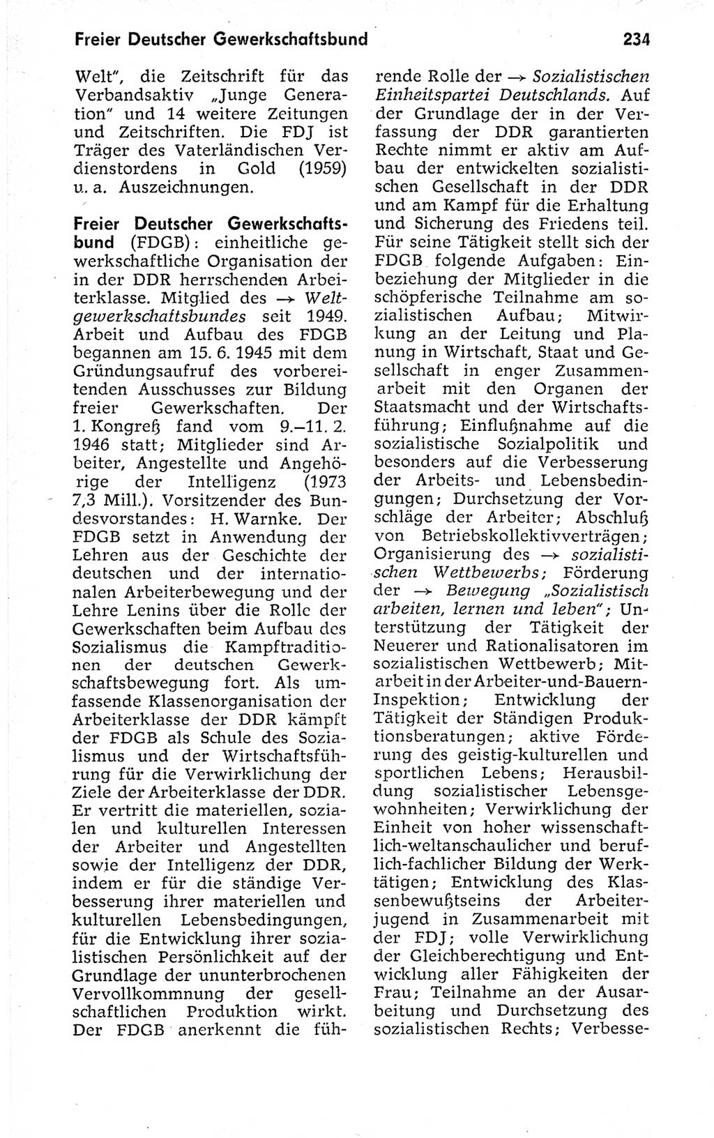 Kleines politisches Wörterbuch [Deutsche Demokratische Republik (DDR)] 1973, Seite 234 (Kl. pol. Wb. DDR 1973, S. 234)