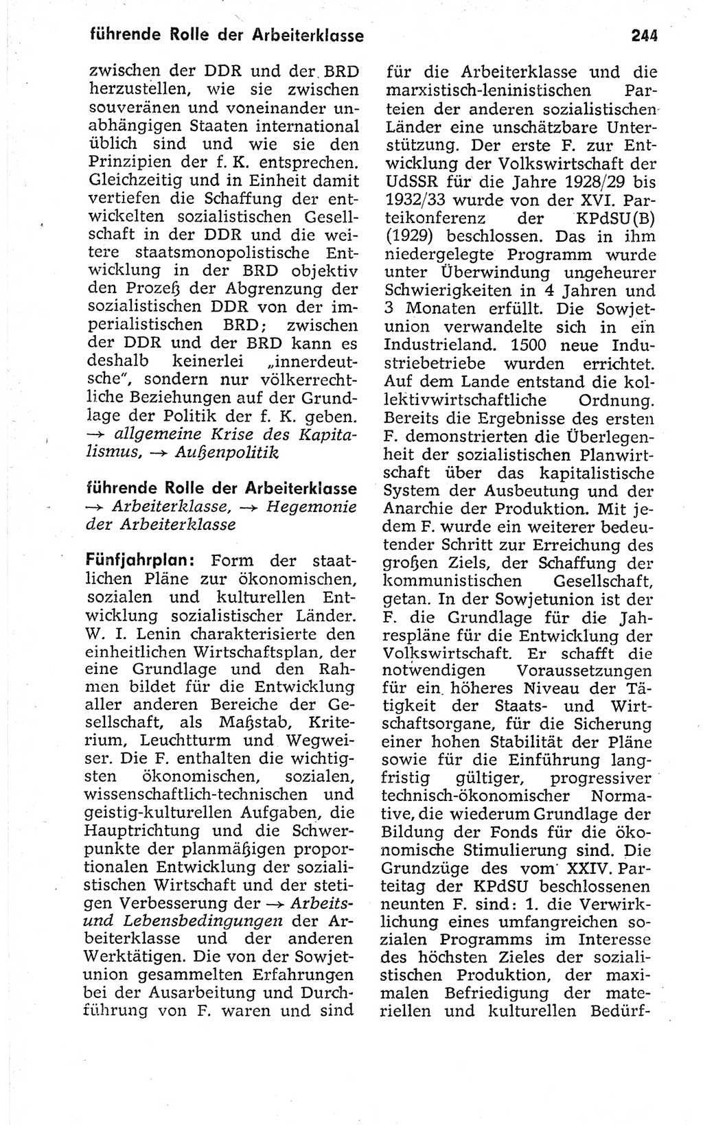 Kleines politisches Wörterbuch [Deutsche Demokratische Republik (DDR)] 1973, Seite 244 (Kl. pol. Wb. DDR 1973, S. 244)