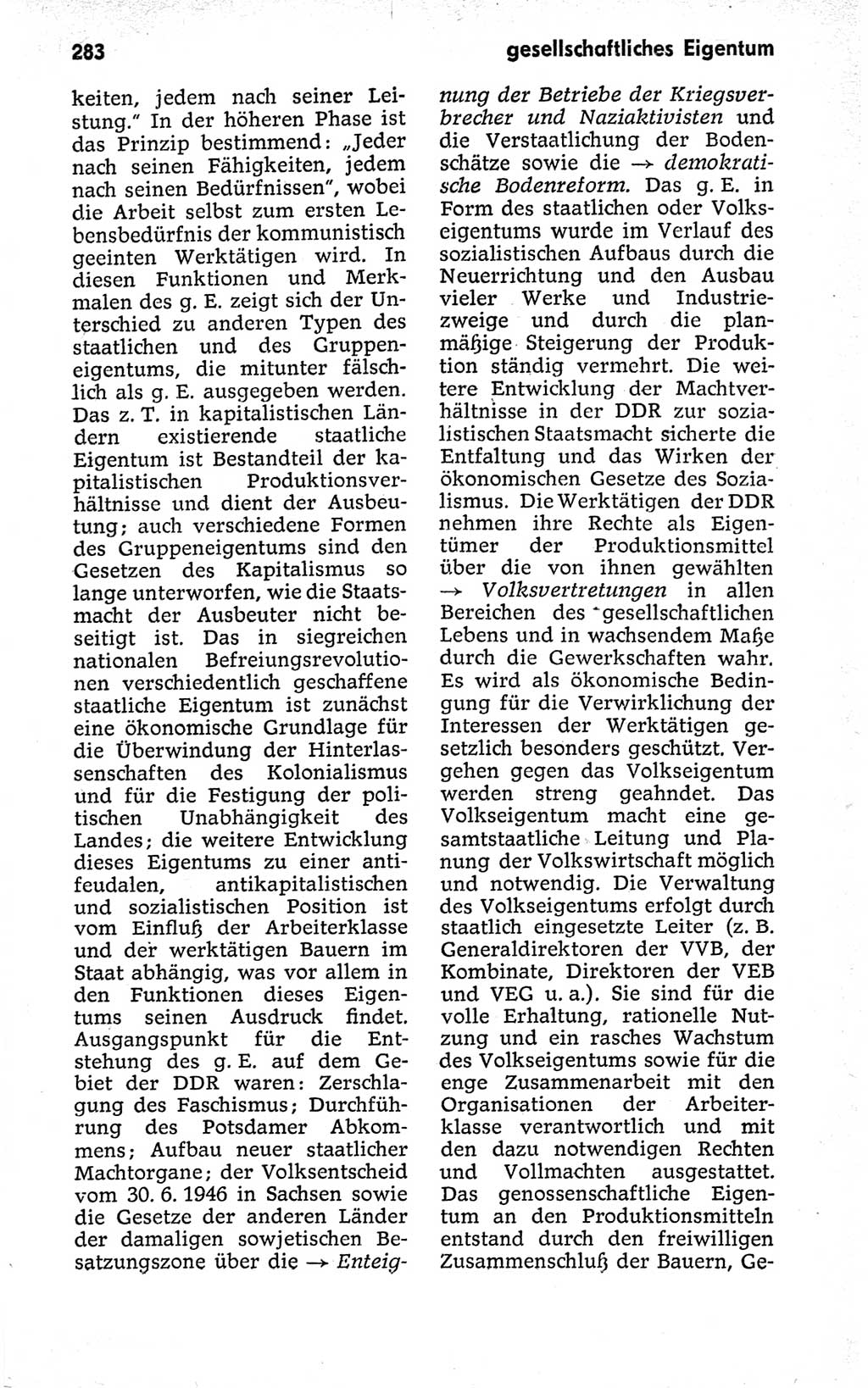 Kleines politisches Wörterbuch [Deutsche Demokratische Republik (DDR)] 1973, Seite 283 (Kl. pol. Wb. DDR 1973, S. 283)